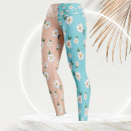 Unikt Blommönster Flowers 2 tone Färg Leggings
