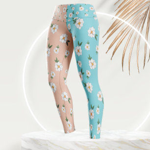 Unikt Blommönster Flowers 2 tone Färg Leggings