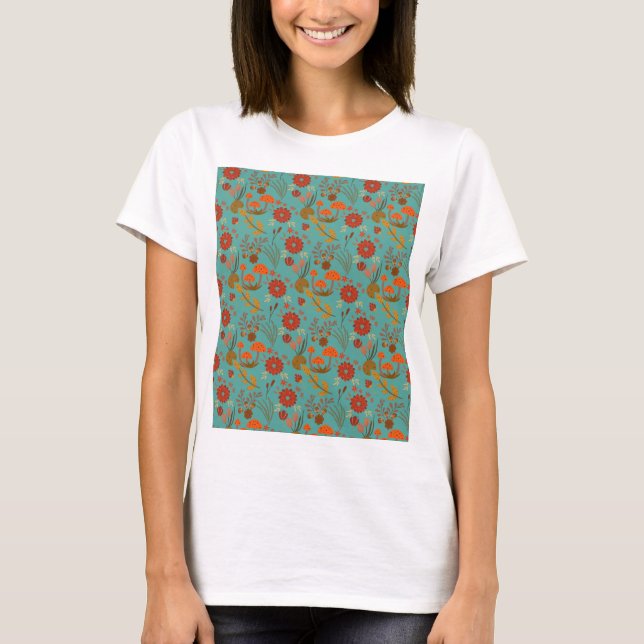 Unikt Blommönster T Shirt (Framsida)
