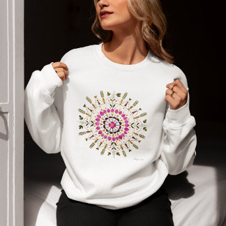 Unikt blomster-mandala - Pressad blomsterkonst T Shirt