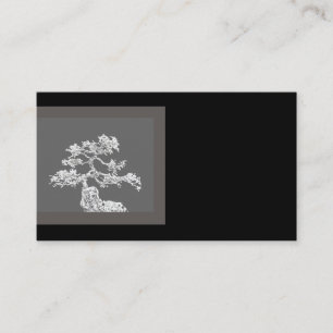 unikt bonsai träd affärskort svart och grått visitkort
