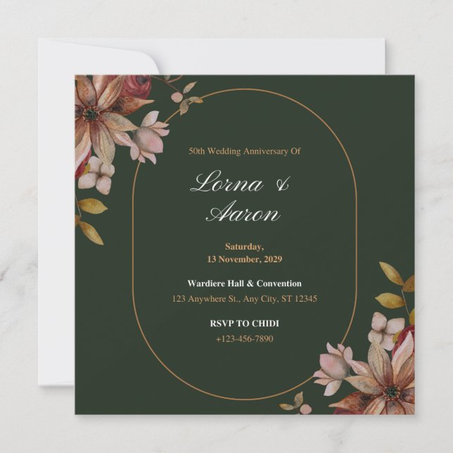 Unikt bröllopsinbjudningskort inbjudningar (Framsida)