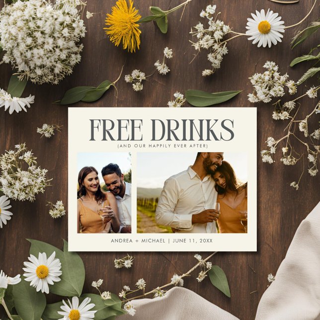 Unikt budgetfoto Bröllop spara datum Meddelande Vykort (Unique Budget Photo Wedding Save the Date)