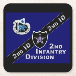 Unikt designad 2:a infanteridivisionen underlägg papper kvadrat