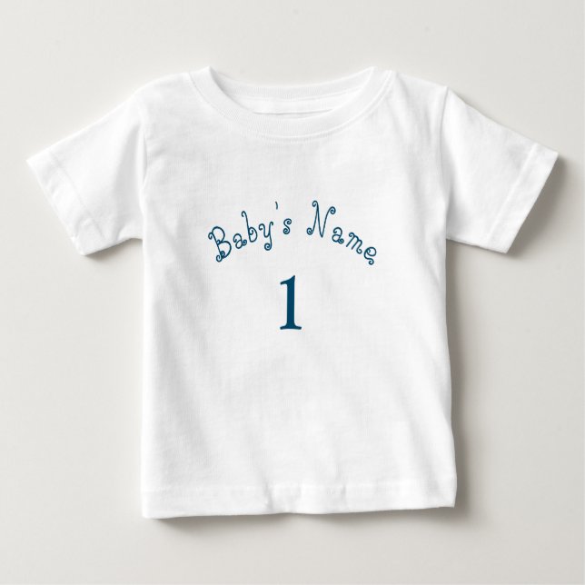 Unikt eget namnnummer Baby Baby T Shirt (Framsida)