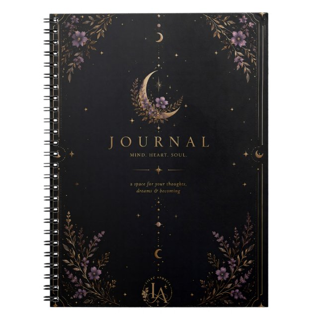 Unikt, estetiskt månjournal anteckningsbok (Framsidan)