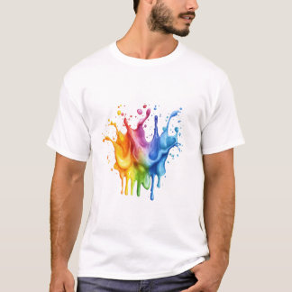 Unikt färgglatt formspråk för målningsälskare t shirt