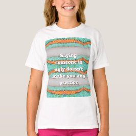 Unikt Färgrikt Triangelmönster & Citat T Shirt