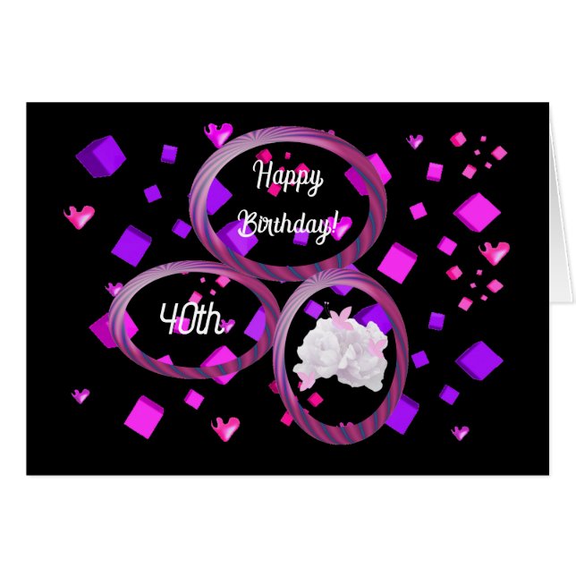 Unikt födelsedagskort i modern ålder hälsningskort (Framsidan Horizontal)