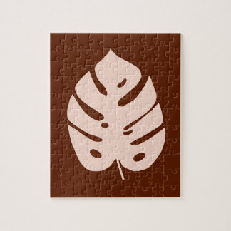 Unikt förkoppra Monstera den tropiska växtdesignen Pussel