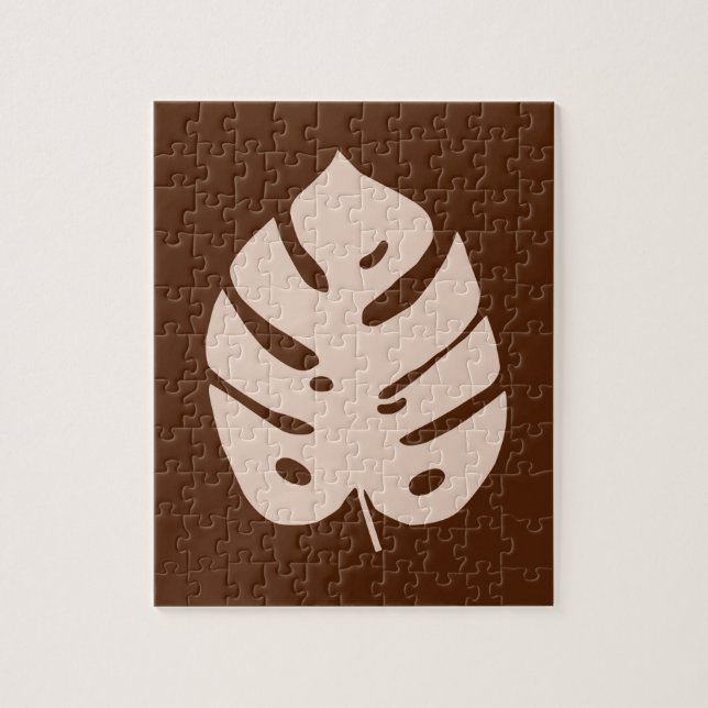 Unikt förkoppra Monstera den tropiska växtdesignen Pussel (Vertikal)