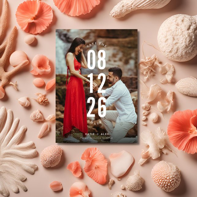 Unikt foto Bröllop spara datum Meddelande (Unique Photo Wedding Save the Date)