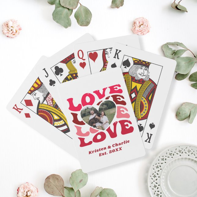 Unikt foto för Anpassningsbar av gåva på Alla hjär Casinokort (Unique Valentine's Day Gift Custom Photo Poker Cards
)