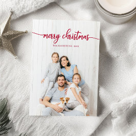 Unikt foto för God jul Red-skript Inbjudningar