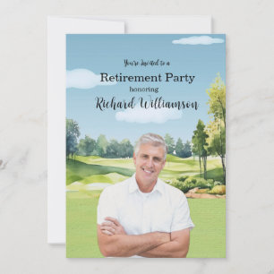 Unikt Foto Vattenfärg Golf Tema Inbjudningar