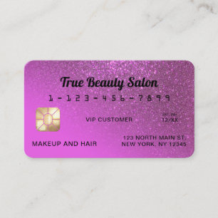 Unikt Glitter-kort för Sparkly Magenta Kredit Visitkort