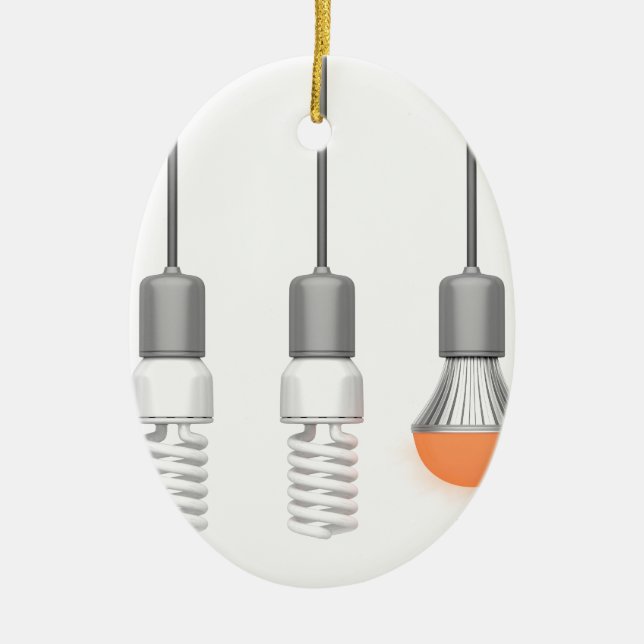 Unikt glöda LEDDE lätt Julgransprydnad Keramik (Framsidan)