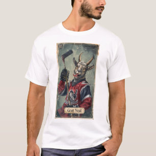 Unikt Goat Hockey Player-kort för övre däck T Shirt