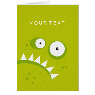 Unikt Grumpy ilsket roligt läskigt grönt monster Hälsningskort