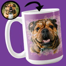 Unikt Grunge Rosa Lilac Bulldog Hund älskare Photo