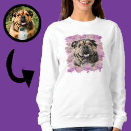 Unikt Grunge Rosa Lilac Bulldog Hund älskare Photo T Shirt