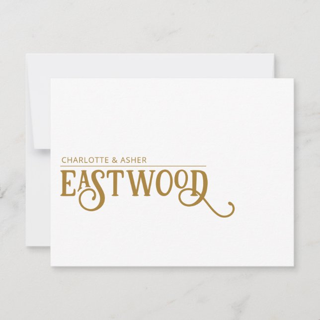Unikt Guld-anteckningskort för par Namn Anteckningskort (Framsida)