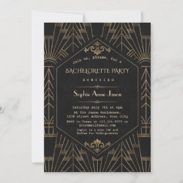 Unikt Guld Black Underbar Gatsby Bachelorette Part Inbjudningar