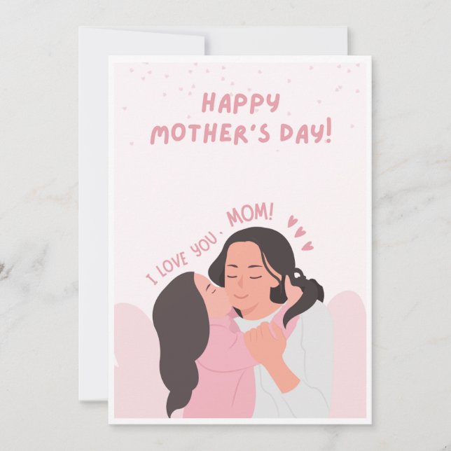 Unikt handgjort Mors dag-kort Inbjudningar (Framsida)