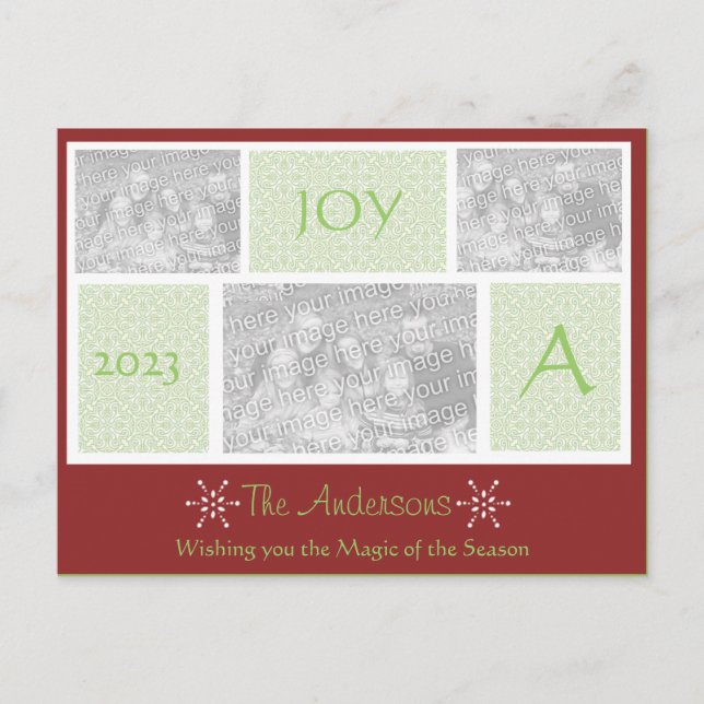 Unikt Helgdag-kort med 3 foton Helg Vykort (Framsida)