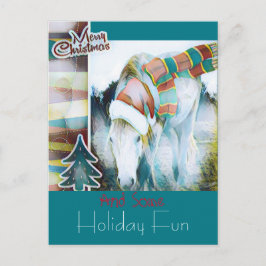 Unikt Highland Pony Santa Helgdag Art Hälsning Helg Vykort
