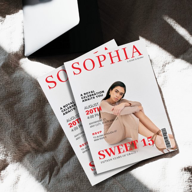 Unikt hölje för fotoquinceanera inbjudningar (Skapare uppladdad)