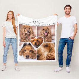 Unikt husdjur minne - anpassad hund foto collage fleecefilt
