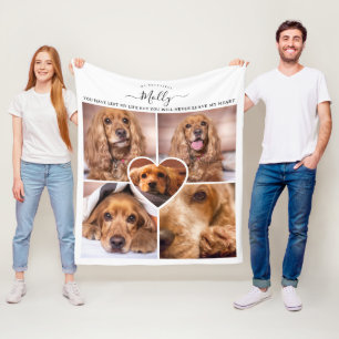 Unikt husdjur minne - anpassad hund foto collage fleecefilt