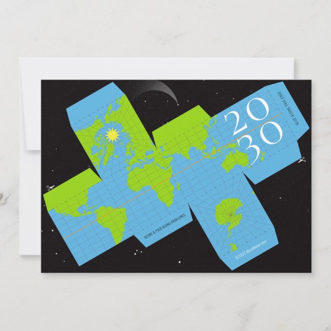 Unikt interaktivt julkort med jordglob (Framsida)