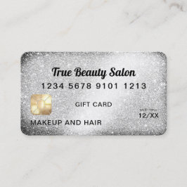 Unikt intyg för utlämning av Glitter-kort för Silv Visitkort