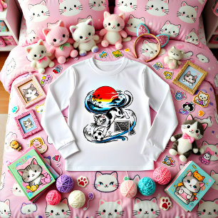Unikt japanskt kattpresent för anime- och fotbolls t shirt