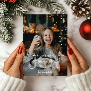 Unikt jokertecken för fotopatjulkort julkort