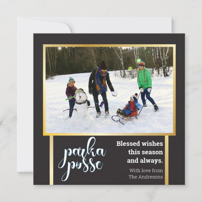 Unikt julkort 🎄 Parka Posse Festive Card (Framsida)