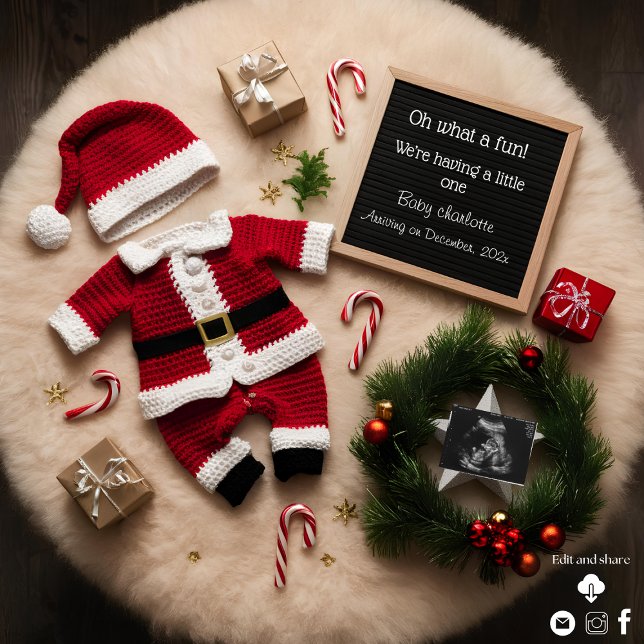 Unikt julmeddelande om graviditet  inbjudningar (Skapare uppladdad)