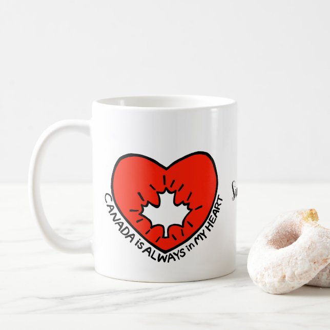 Unikt kanadensiskt specialnamn Kanada Heart Kaffemugg (Med munk)