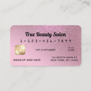 Unikt kort för Sparkly Ro Rosa Glitter Kredit