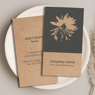Unikt kraftpapper (tryckt) blommönster Floral Visitkort