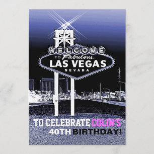 Unikt Las Vegas Födelsedagsfest inbjudan