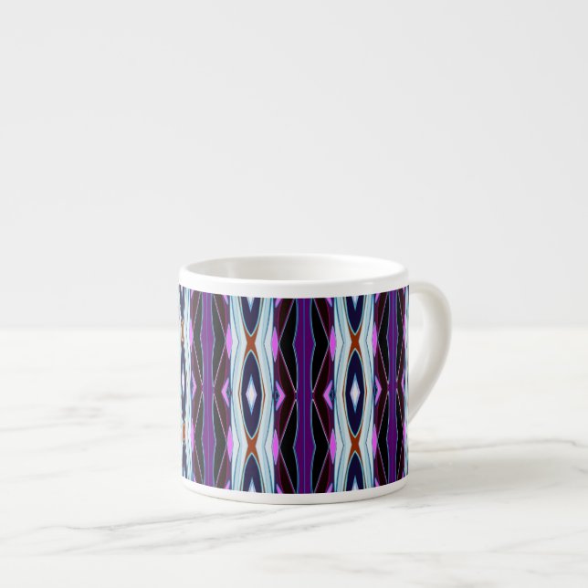 Unikt lila mönster espressomugg (Framsida höger)