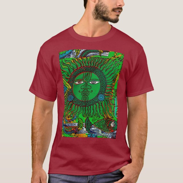 Unikt Mayan-temmaskmotiv T Shirt (Framsida)