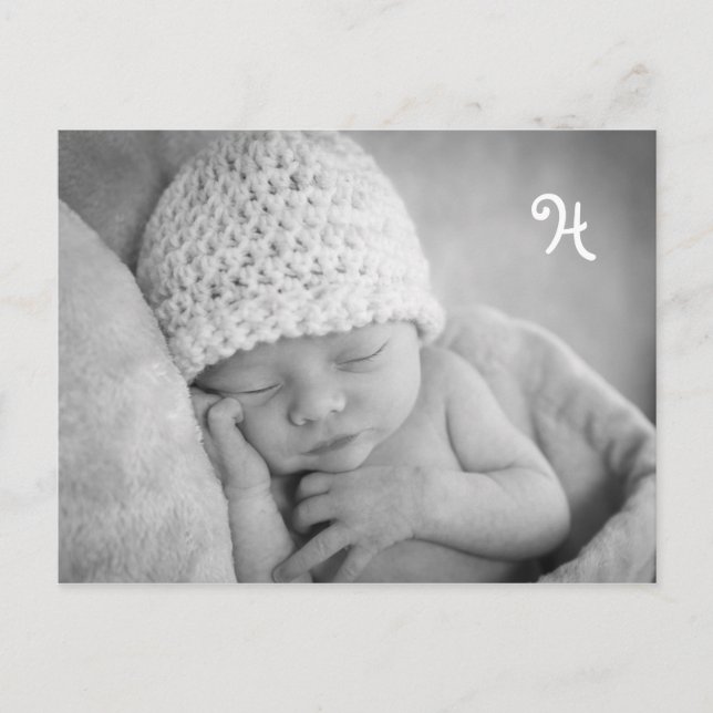 Unikt meddelande om Baby med fotokuvert Vykort (Framsida)