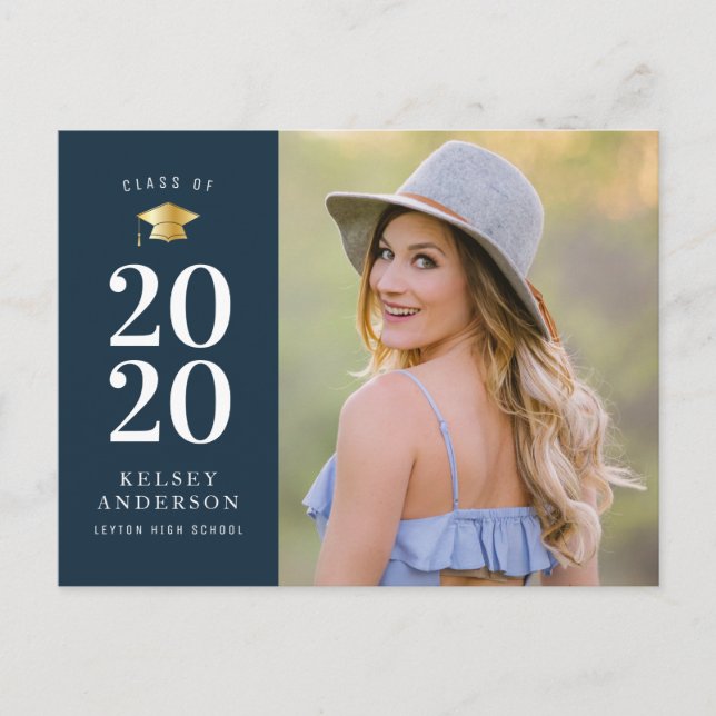 unikt meddelande om blå fotograd vykort (Framsida)