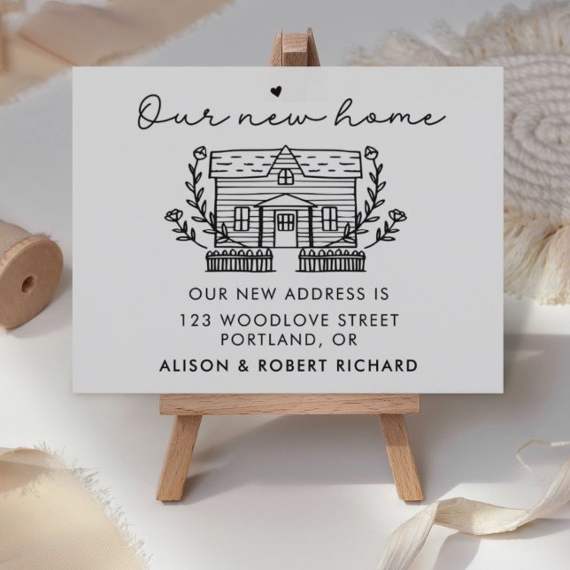 Unikt meddelande om Ny adress Flytta i vårt nya ru Vykort (our new home announcement card)