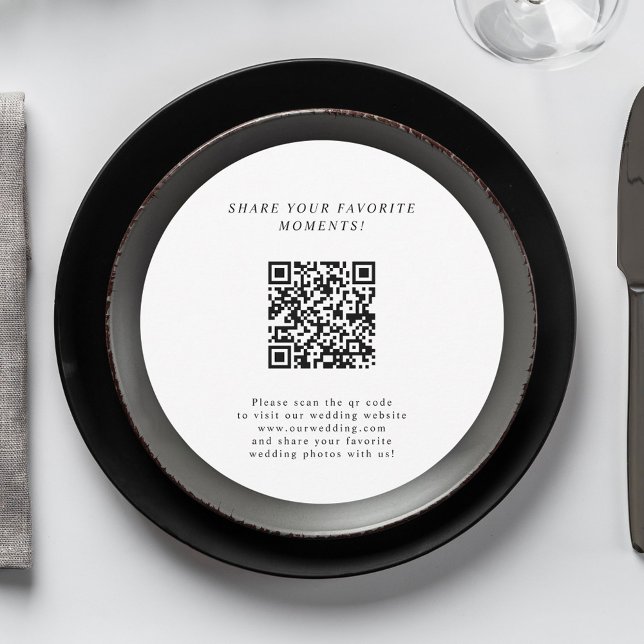 Unikt minsta QR-kodhöljeskort för Bröllop Inbjudningar (Unique Minimalist Wedding QR Code Enclosure Card)
