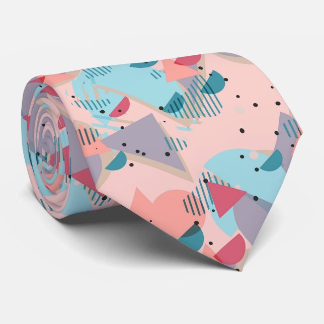 Unikt Modernt Geometriskt Retro Mosaik Konst Mönst Slips (Rullad)